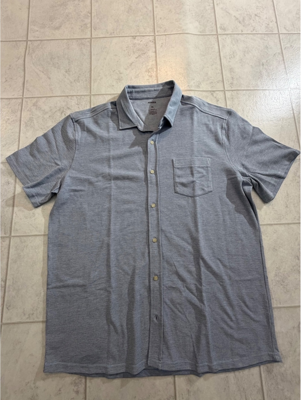 Sonoma Gray Short Sleeve Button Front Shirt Size XL